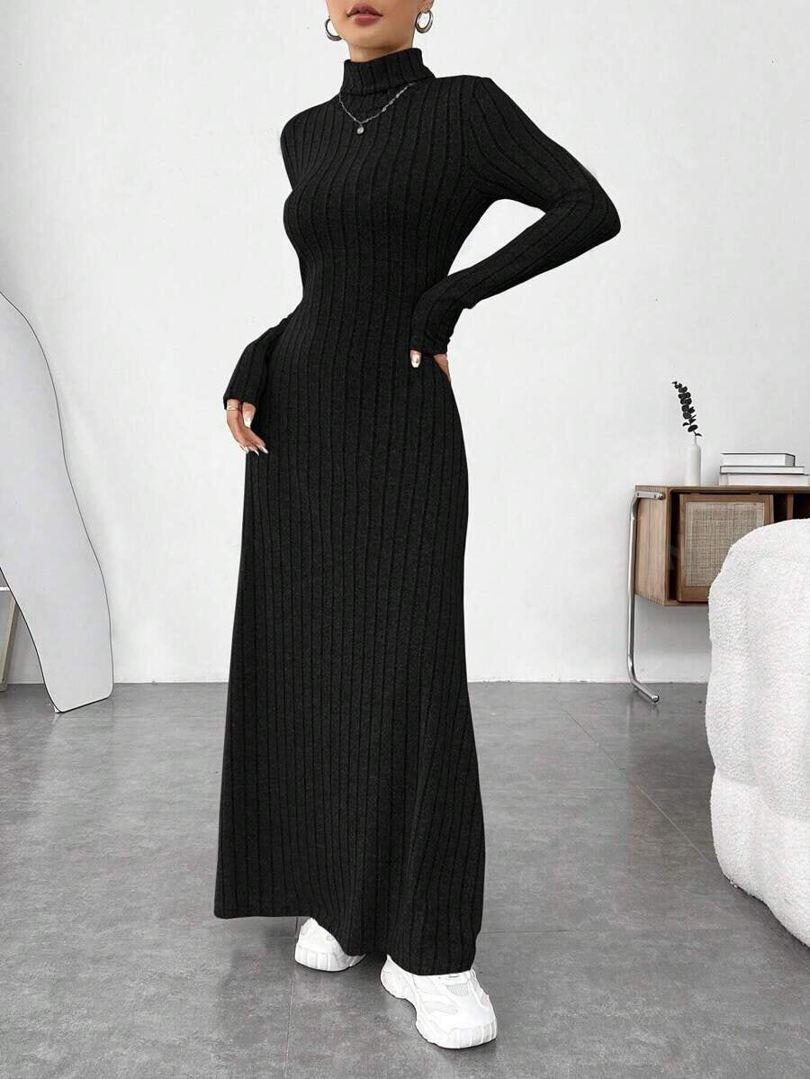 Vestido Mujer Manga Larga Cuello Alto - Otoño/Invierno