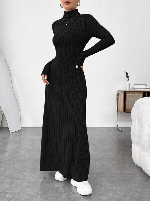 Vestido Mujer Manga Larga Cuello Alto - Otoño/Invierno