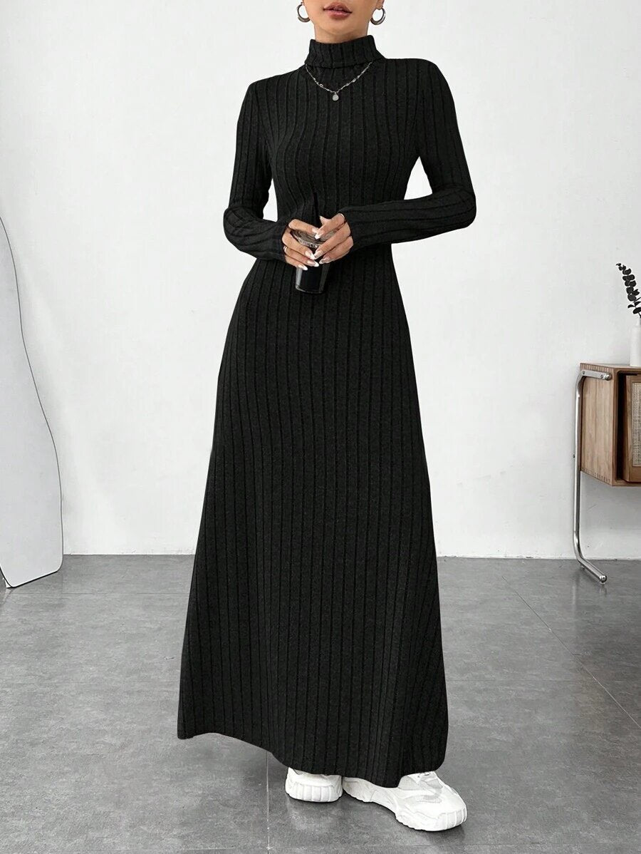 Vestido Mujer Manga Larga Cuello Alto - Otoño/Invierno