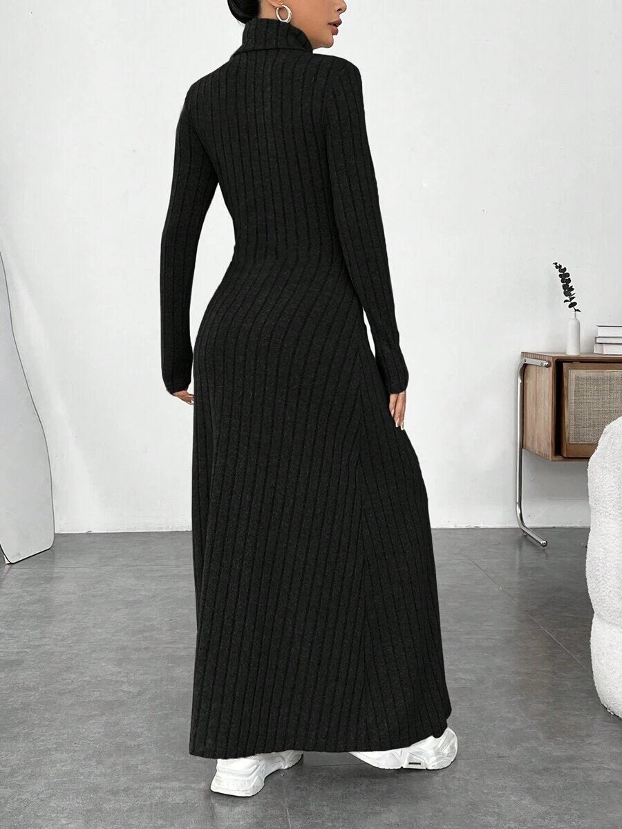 Vestido Mujer Manga Larga Cuello Alto - Otoño/Invierno