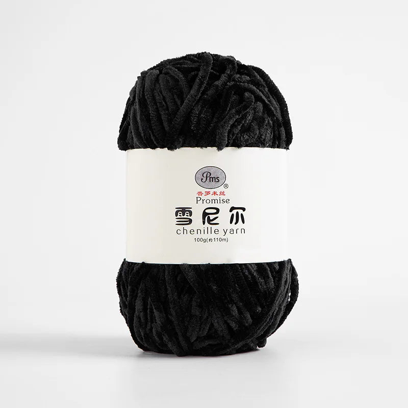 Hilo de terciopelo de chenilla de 100g y 6mm, hilo de punto grueso de lana para ganchillo, bufanda DIY, sombrero, muñecas, manta, ropa, hilo de felpa de poliéster para bebé
