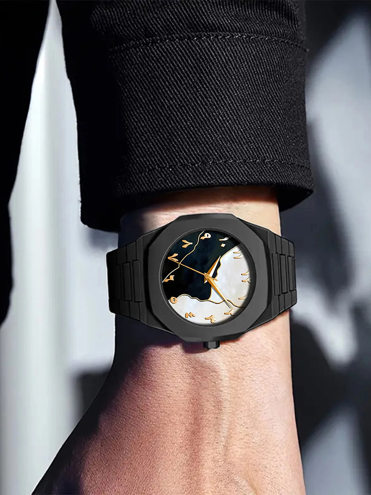 Set de Reloj + Pulsera + Collar + Anillo para Hombre